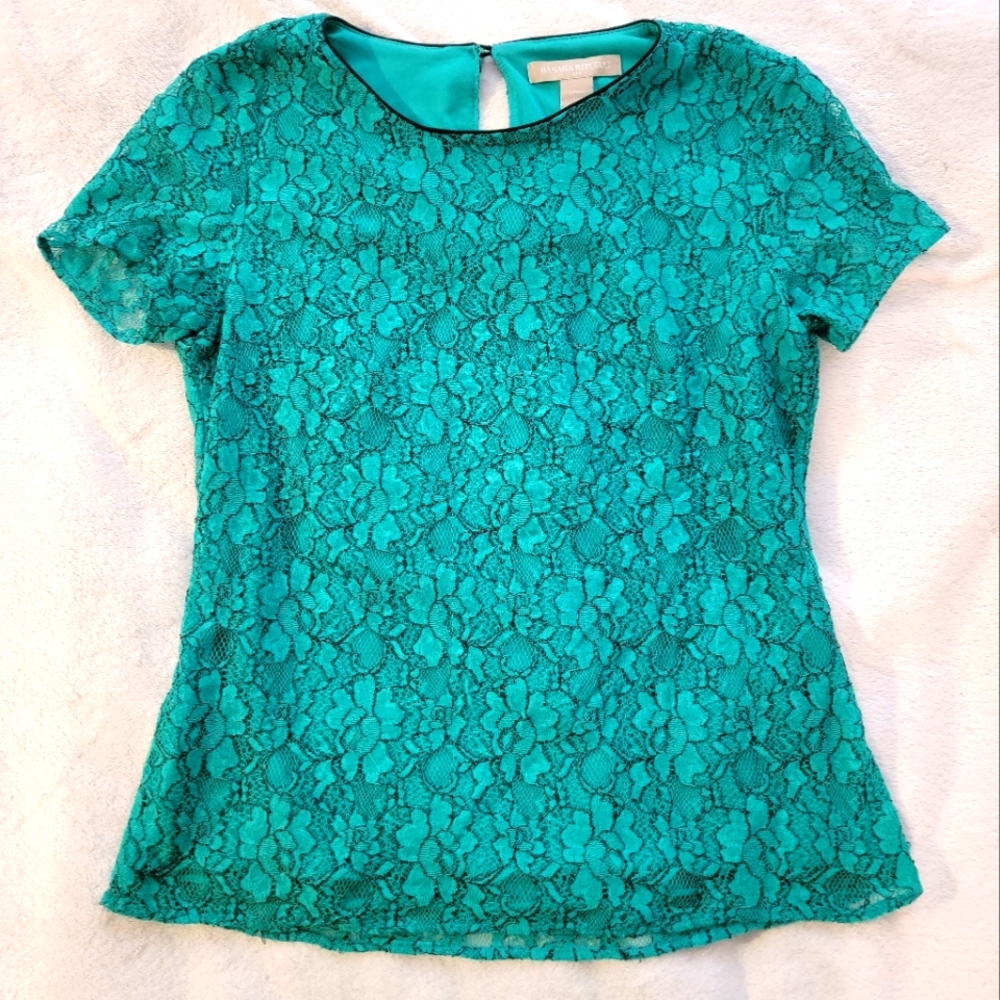 Lace green banana republic top